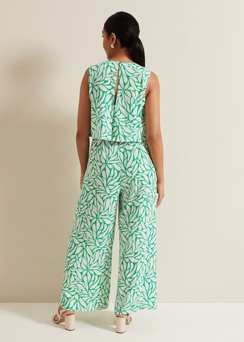 Phase Eight Petite Aubrey Geo Jumpsuit Green Canada | UCTOIG-306